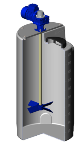 Емкость дозировочная ЭкоПром 200, с лопастной мешалкой, 200 литров