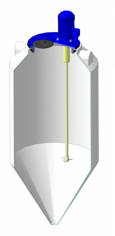Емкость конусообразная ЭкоПром ФМ 240, с пропеллерной мешалкой, 240 литров