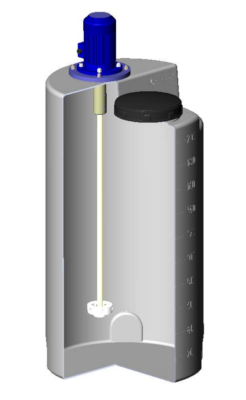 Емкость дозировочная ЭкоПром 200, с турбинной мешалкой, 200 литров