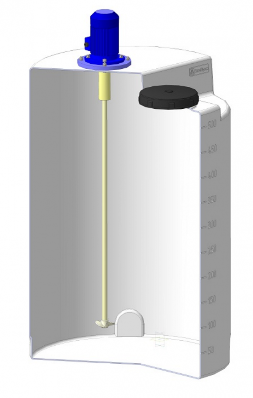 Емкость дозировочная ЭкоПром 500, с пропеллерной мешалкой, 500 литров
