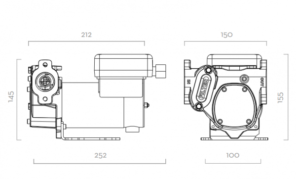 Насос для перекачки дизельного топлива 12В-вольт(V) PIUSI PANTHER DC 12V F0034000B, 56 л/мин