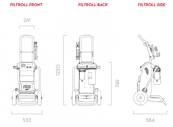 Фильтрующая установка Piusi Filtroll 12V Diesel F0050606A, 5-100 микрон, 56 л/мин