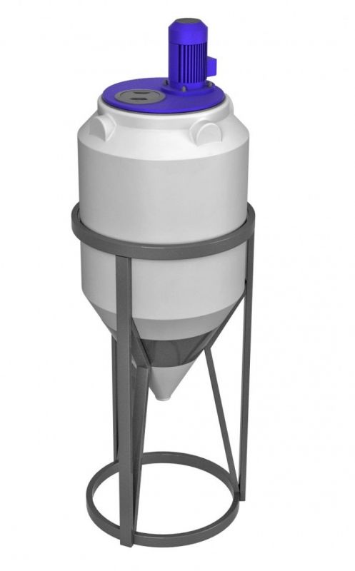 Емкость конусообразная ЭкоПром ФМ 120, в обрешетке, с турбинной мешалкой, 120 литров