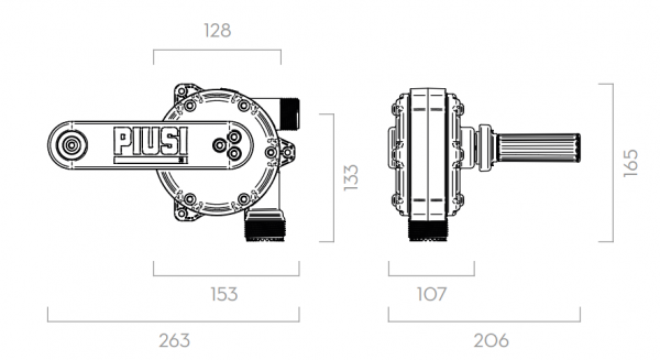 Насос для дизельного топлива, масла ручной роторный для бочки Piusi Hand Pump Diesel F0033252A, 38 л/мин, со шлангом